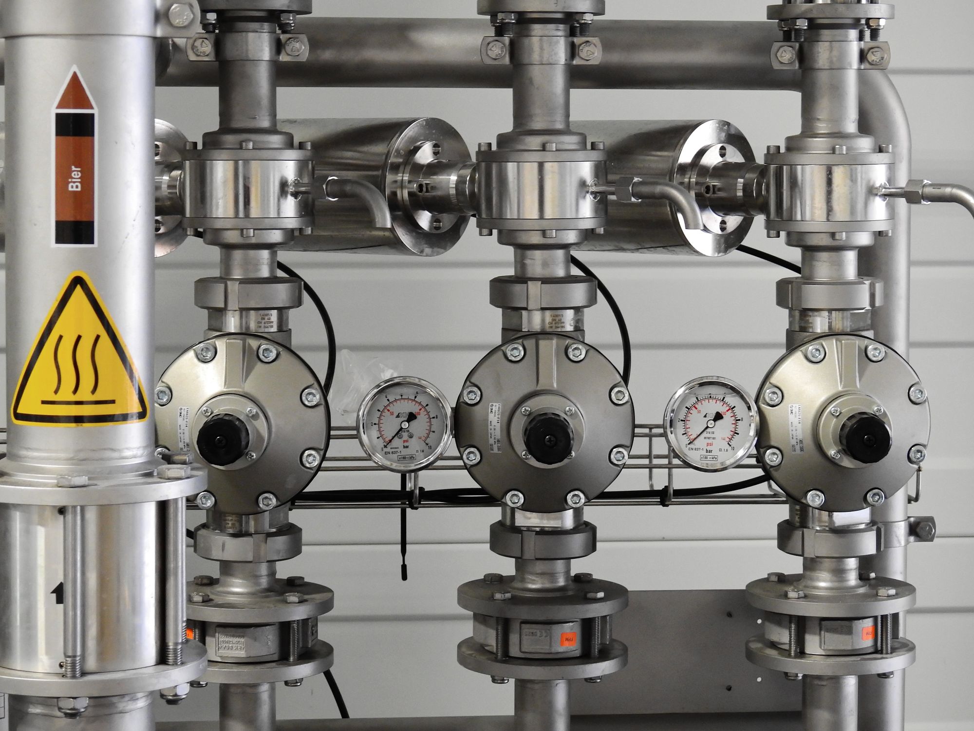 Representative industrial piping, valves, and pressure controls
